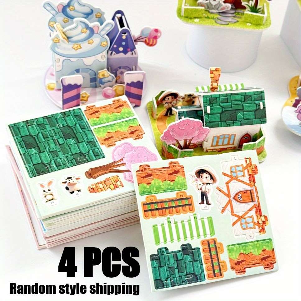 Building Toy Architectural Model Toy Set Model Random Quantity 4 Pcs
