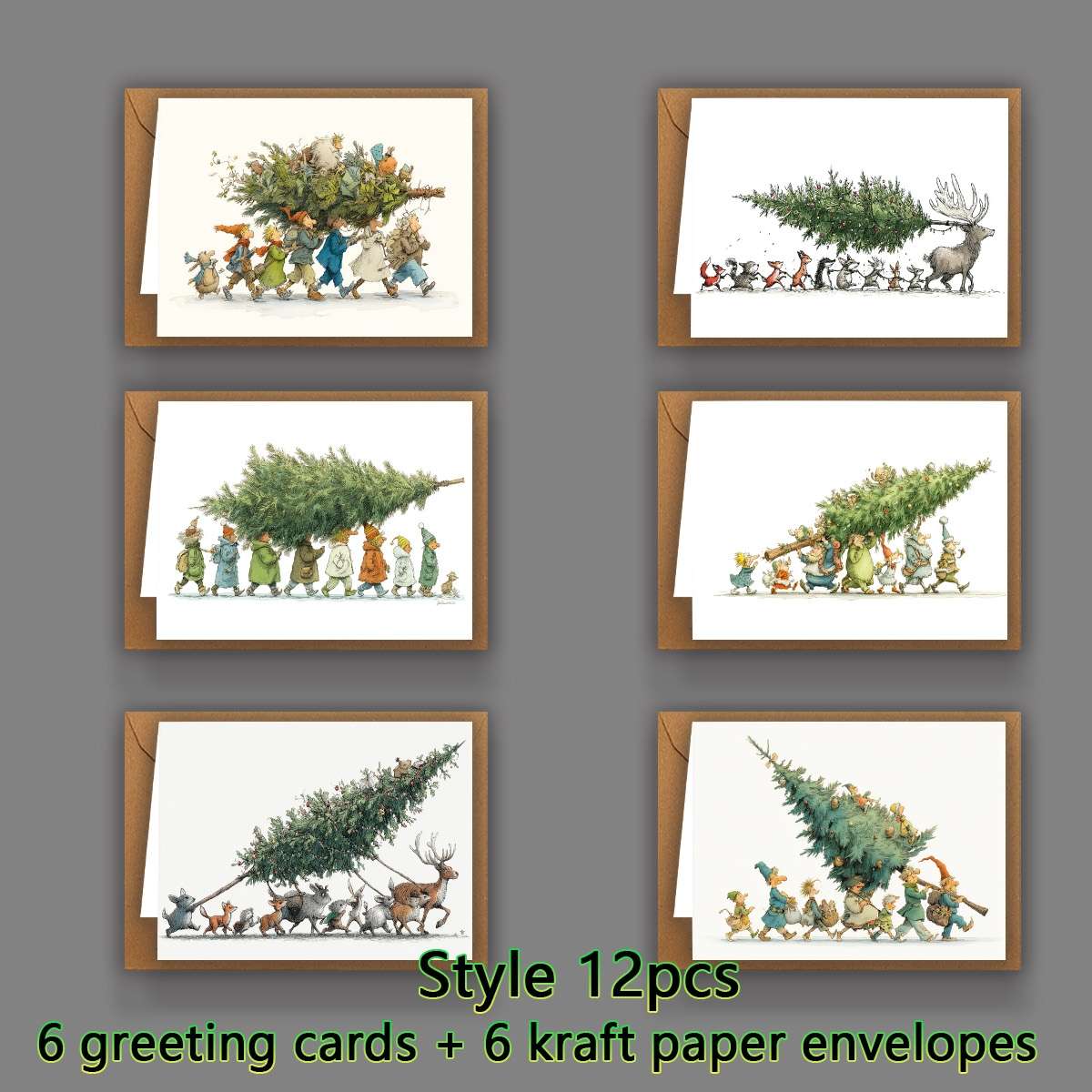 Greeting Cards Style Kraft Paper Envelope  Add  Greetin Quantity 48Pcs