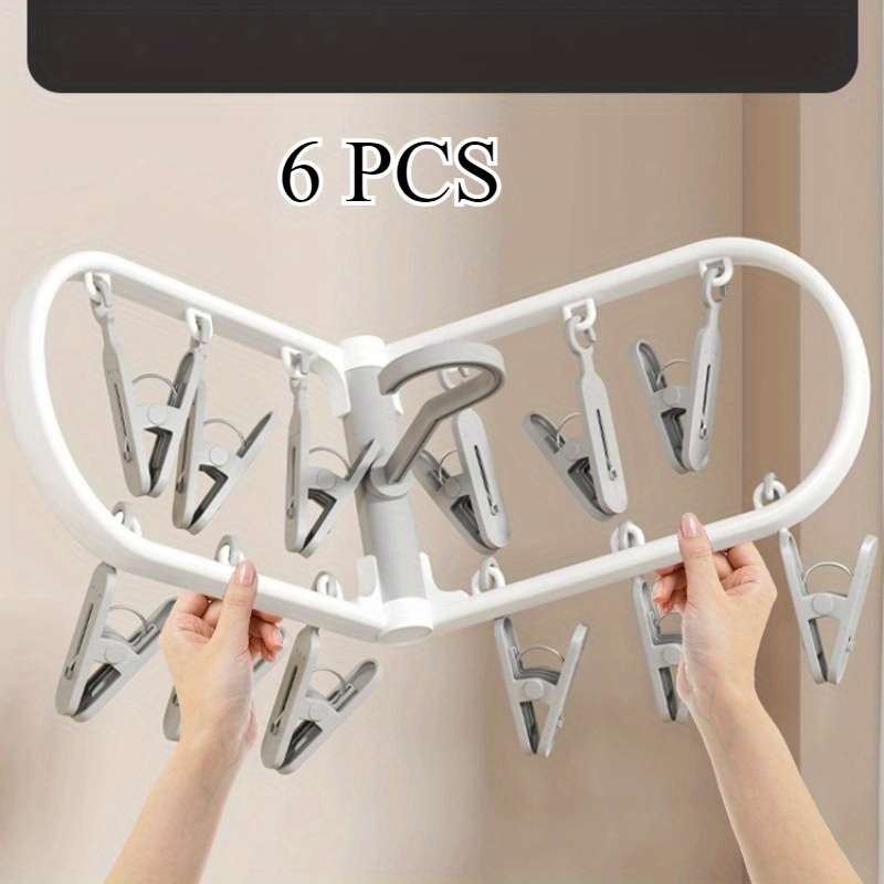 Clothes Rack SquarePersimmon Orange24 Clips Quantity 6Pcs