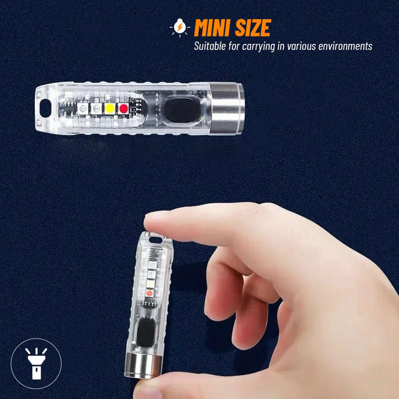Keychain Ornament Items Transparent Flashlight Quantity2Pcs