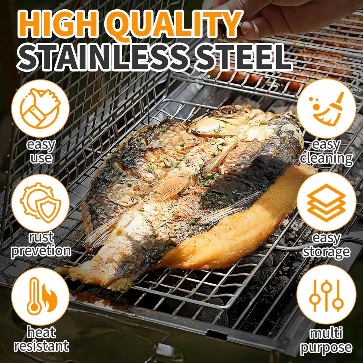 Grill Rack Color Black Handle Bbq Grill
