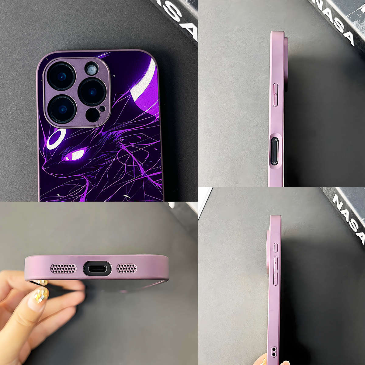 1Pc Mixed Color For iPhone 15 Pro Max Faux Leather Phone Case