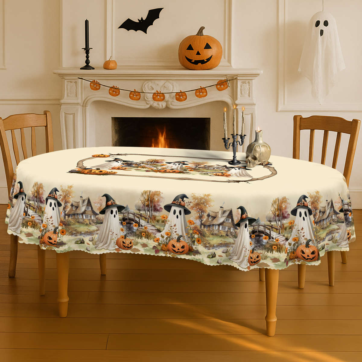 Halloween tablecloth decoration size Rectangle 5570in 140180cm