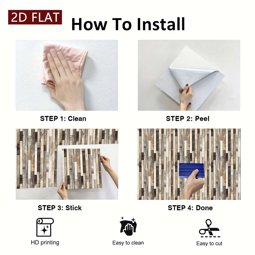 Self Adhesive Floor Stickers 5.91X5.91Inch15X15Cm 10Pcs