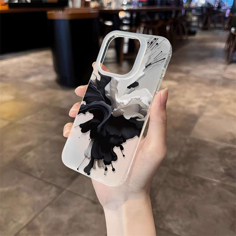 1Pc Transparent Black For iPhone 16 Pro Phone Case Phone Cover