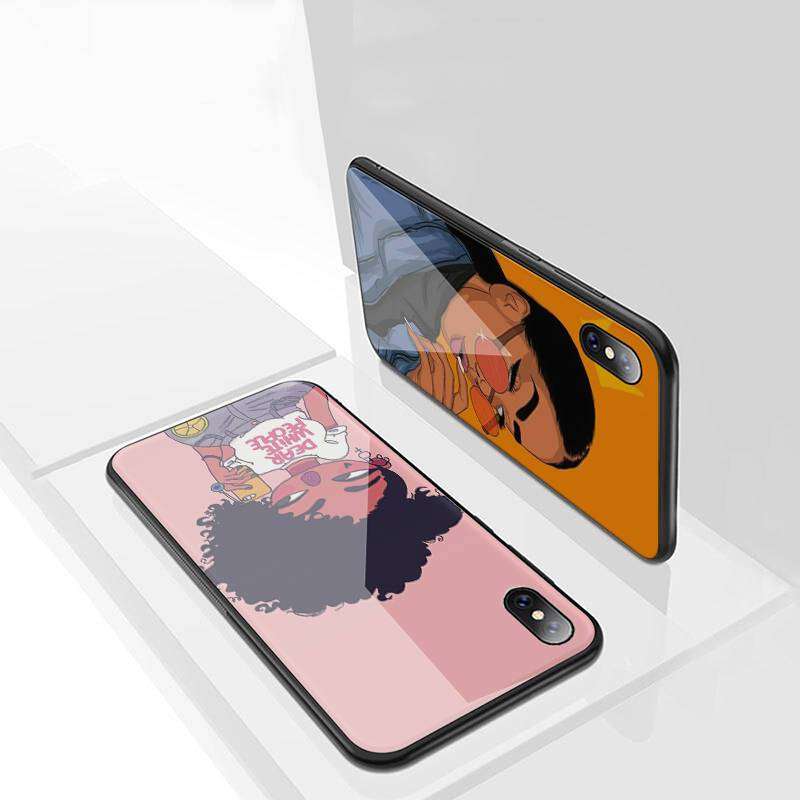 1Pc Mixed Color For iPhone 12 African Girls Phone Case