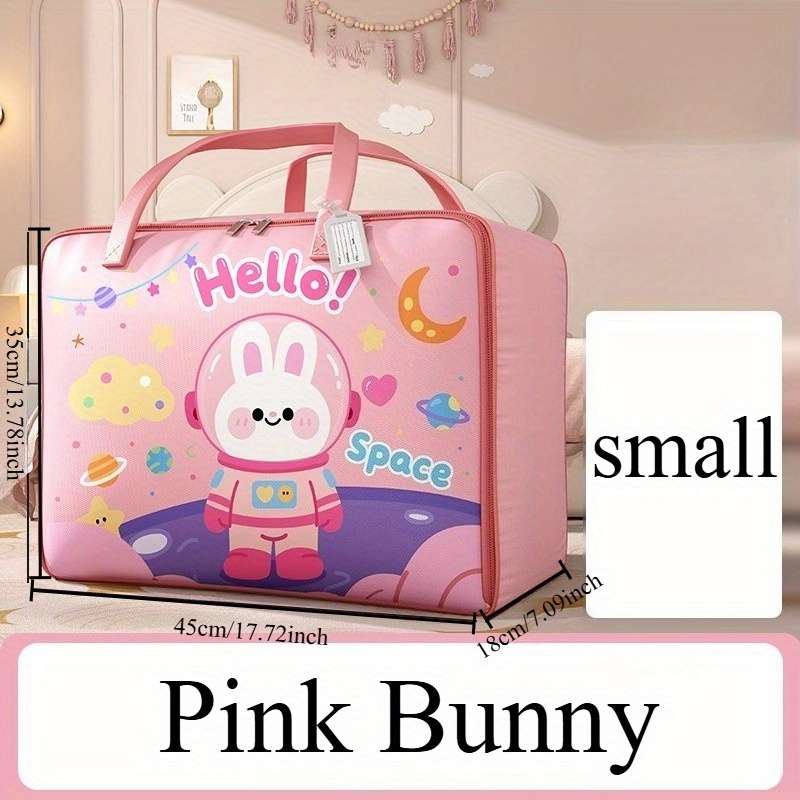 Luxury Grand Large Capacity Fabric Storage Bag Reinforced Handles Cute Cartoon D