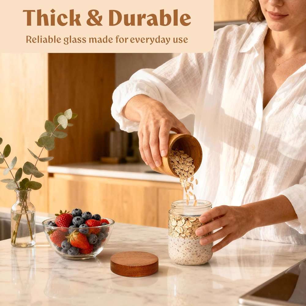 Sealed Jar Color Acacia Lid2Pcs