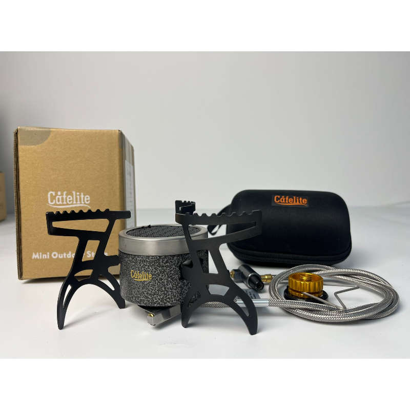 3 Portable Outdoor Gas Stove Windproof Camping Stove Press Power Ignition No