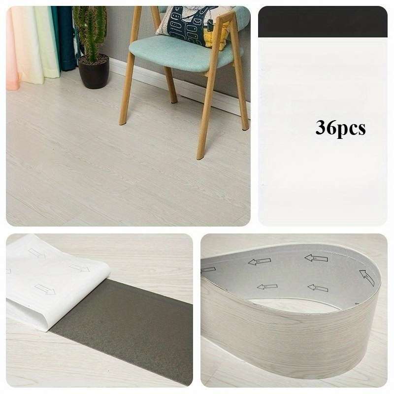 Self Adhesive Floor Stickers White Oak Grain 36Pcs