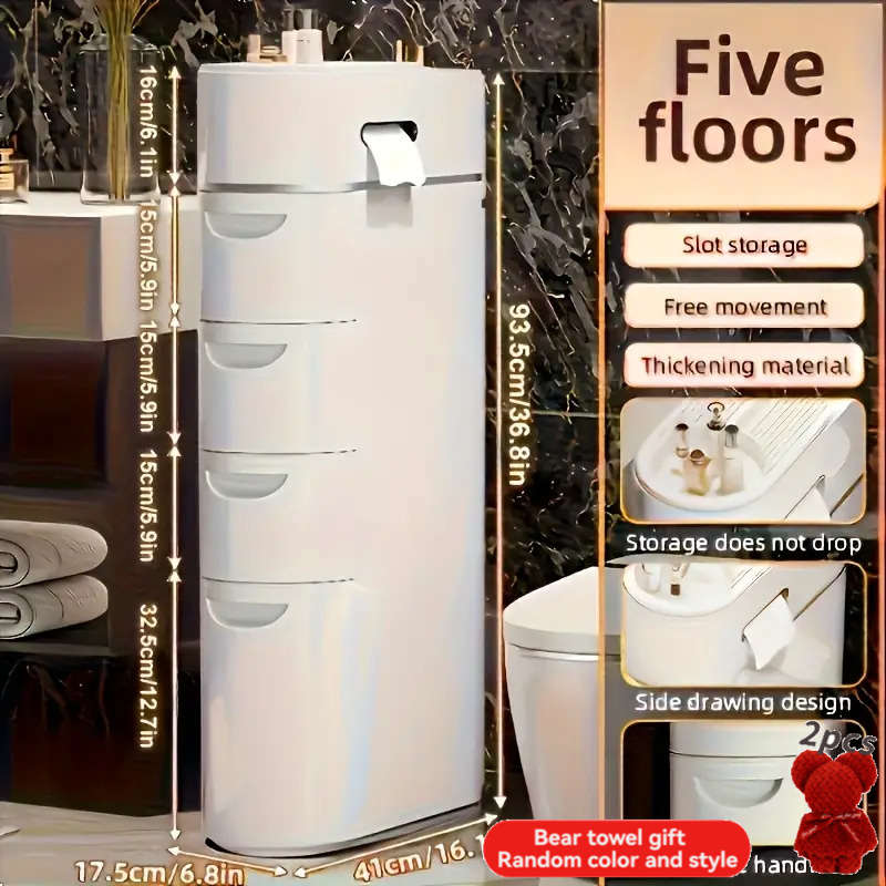 Bathroom Storage Rack Model 5 Layers  2 Teddy Bear Towels