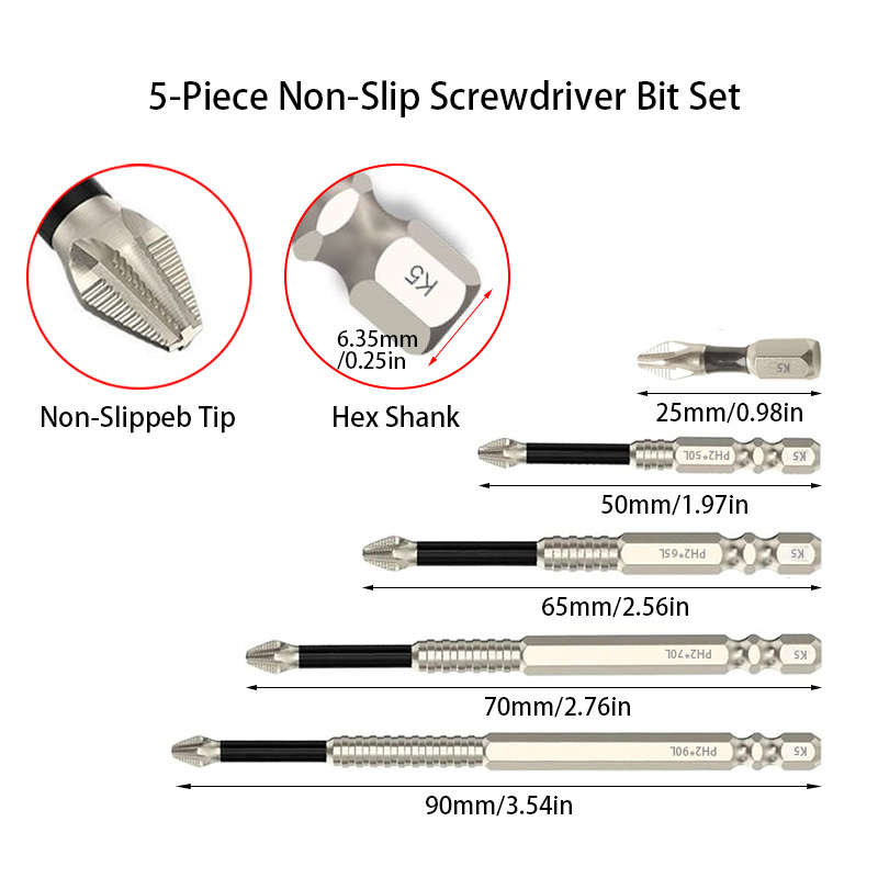 Screwdriver Bit Tool Set Quantity 5 Piece