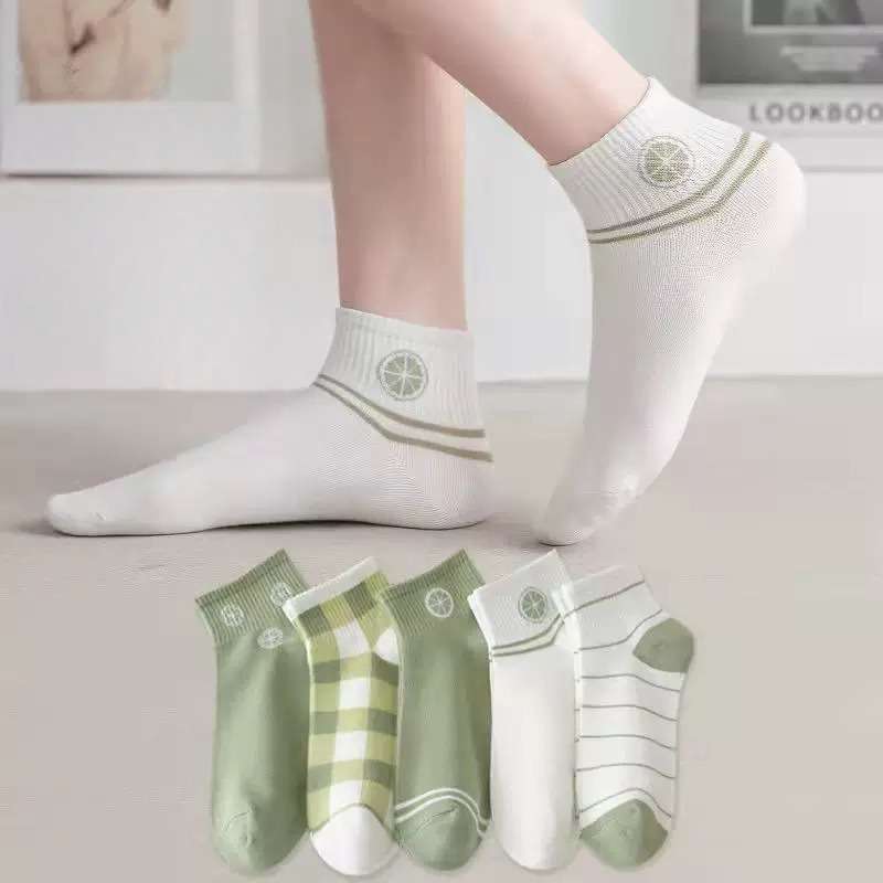 Women S Socks Color Lemon 5Pairs Size Onesize