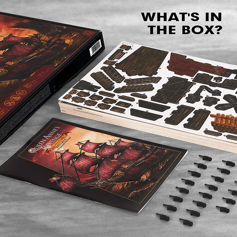 3D Jigsaw Puzzle Model Ship Items Laser Red Queen Anne Revenge