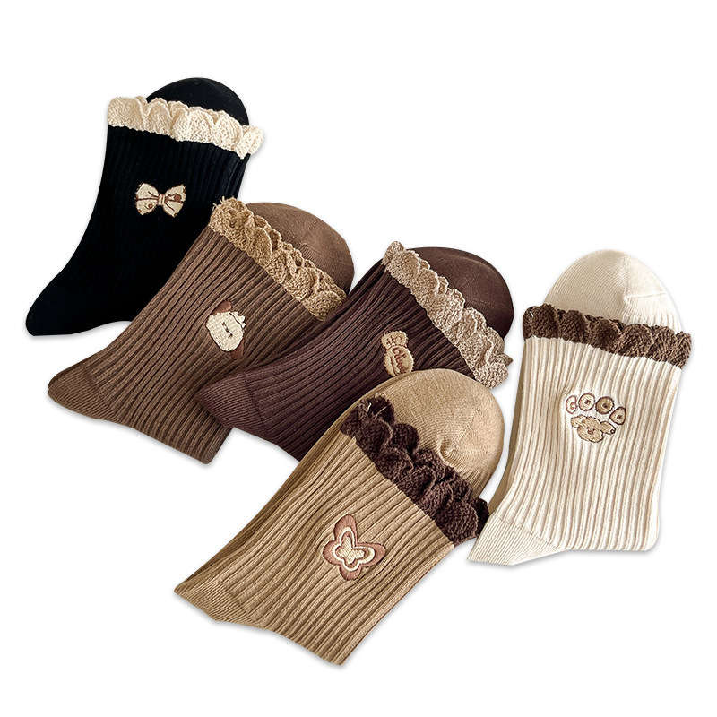 Women S Socks Color 5 Pairslight Coffee Size Onesize