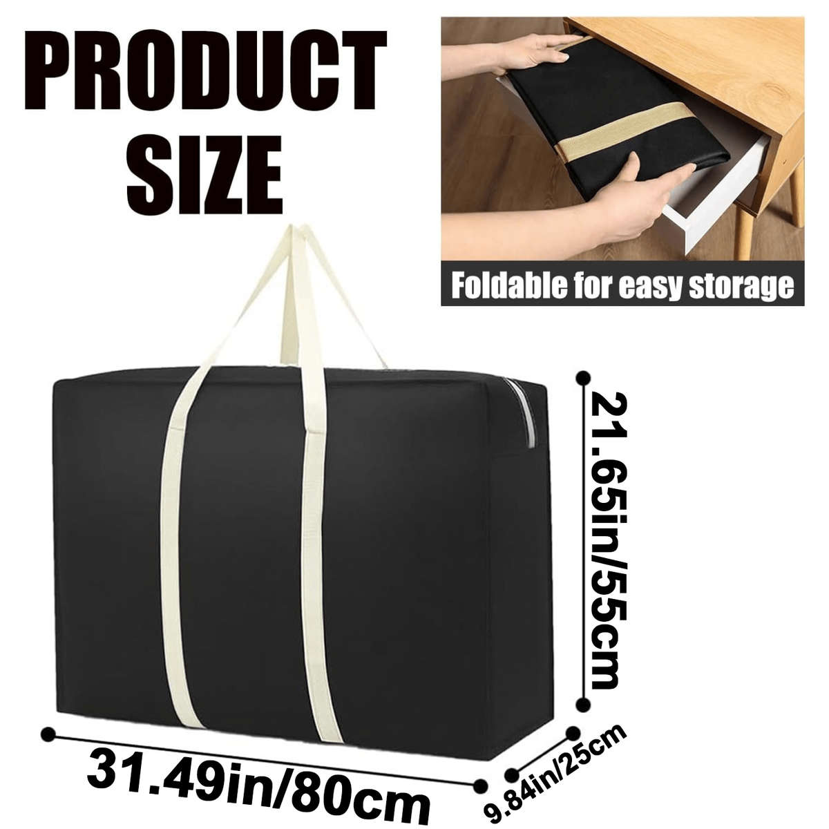 2Pcs Foldable Space Saving Packing Black 2Pcs