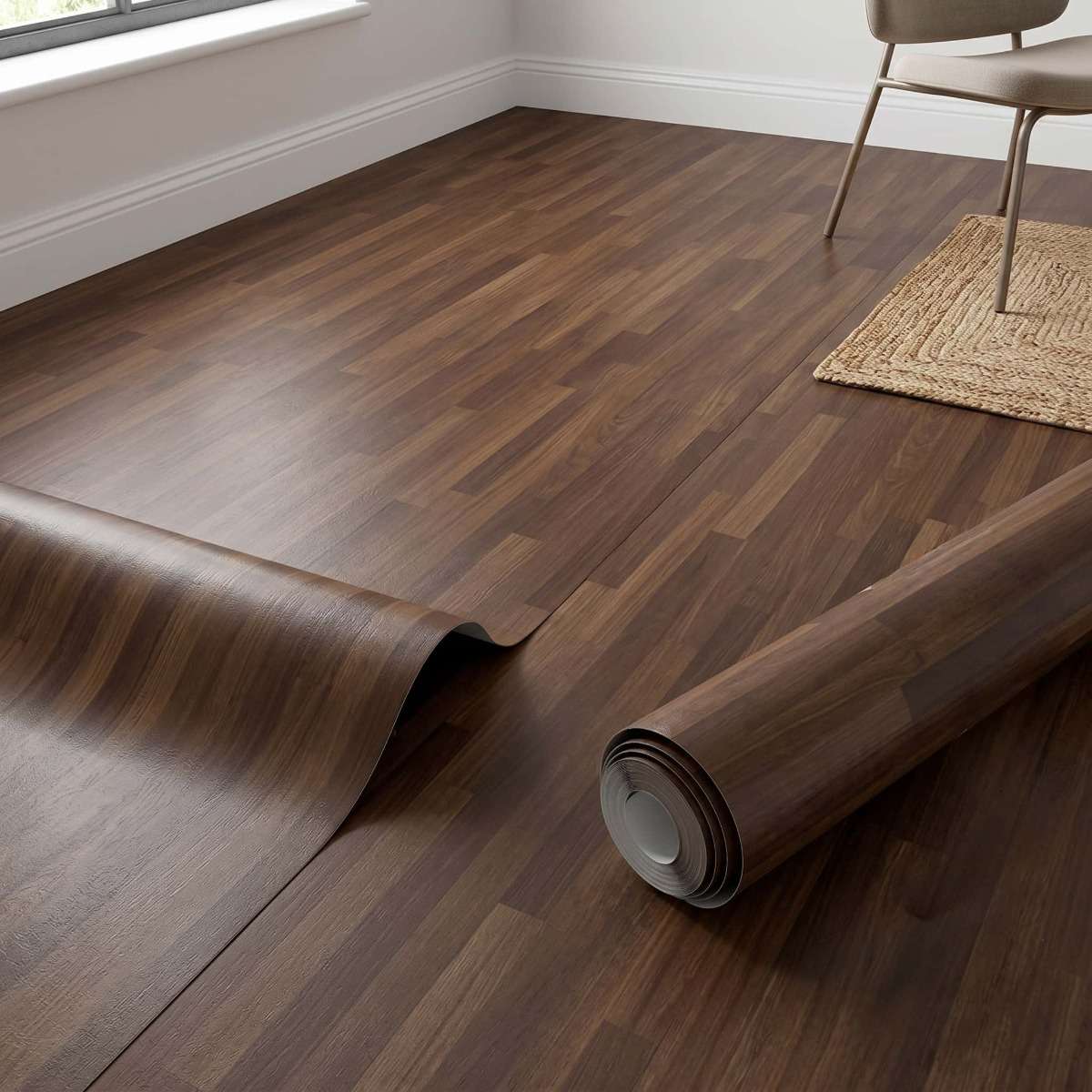 Self Adhesive Floor Stickers Parquet Walnut 40Cm*100Cm