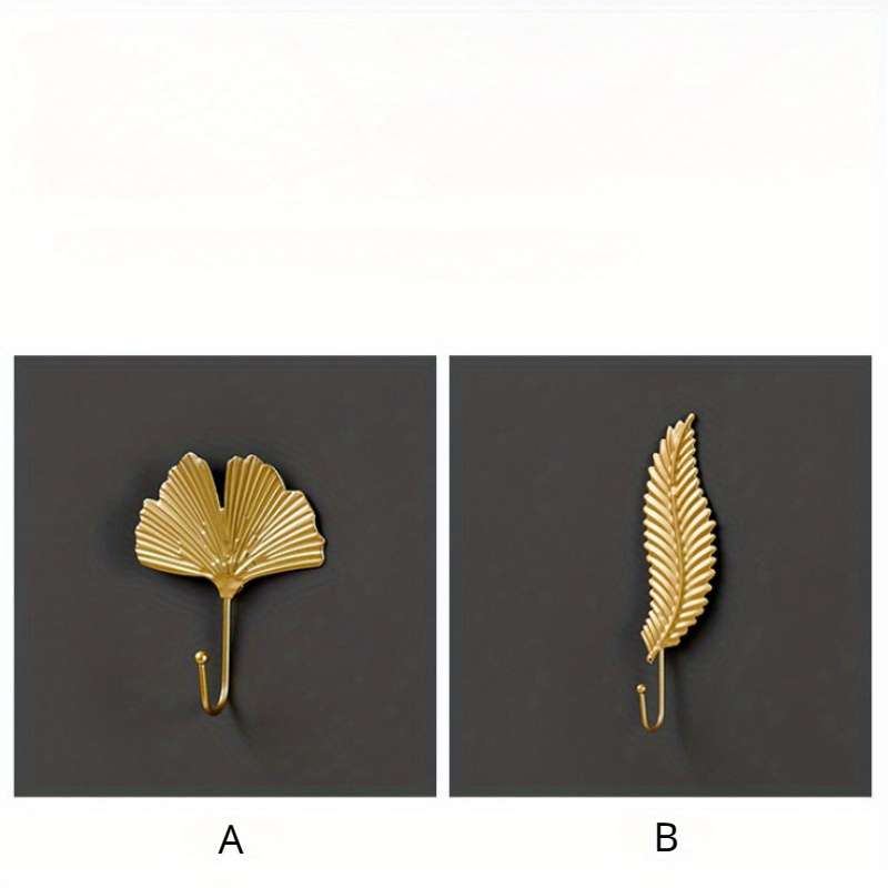Metal Leaf Hooks Ins Style Decorative Hooks Storage Racks Style 1PCS A ADD 1PCS B