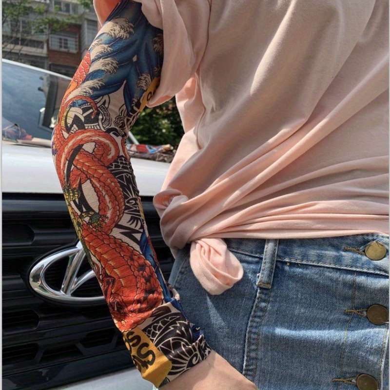 2Pcs Comtable Seamless Tattoo Sleeve