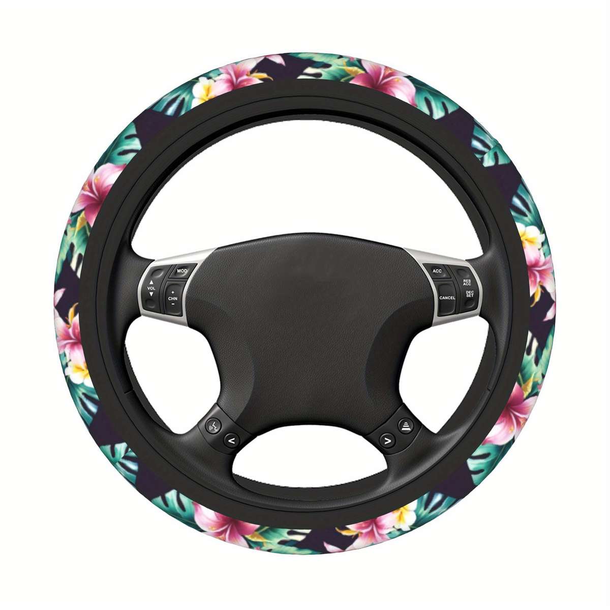 Car Steering Wheel Cover Black Size One Size