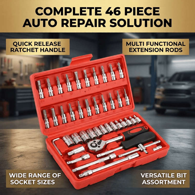 Repair Tools Color 46Pcs Socket Set Deep  Spark