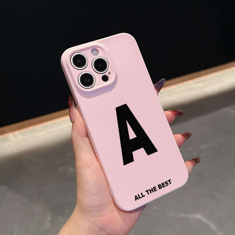 1Pc Pink Color For iPhone XR Letter A Pattern Phone Case
