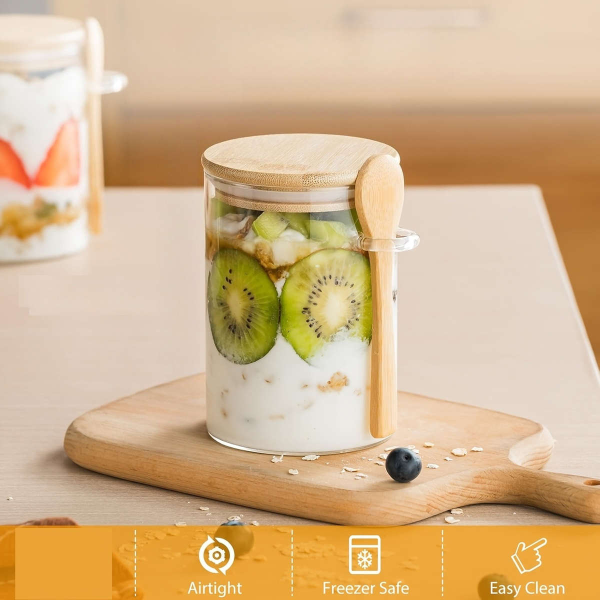 Sealed Jar Quantity 6Pcs With Spoon Canisters