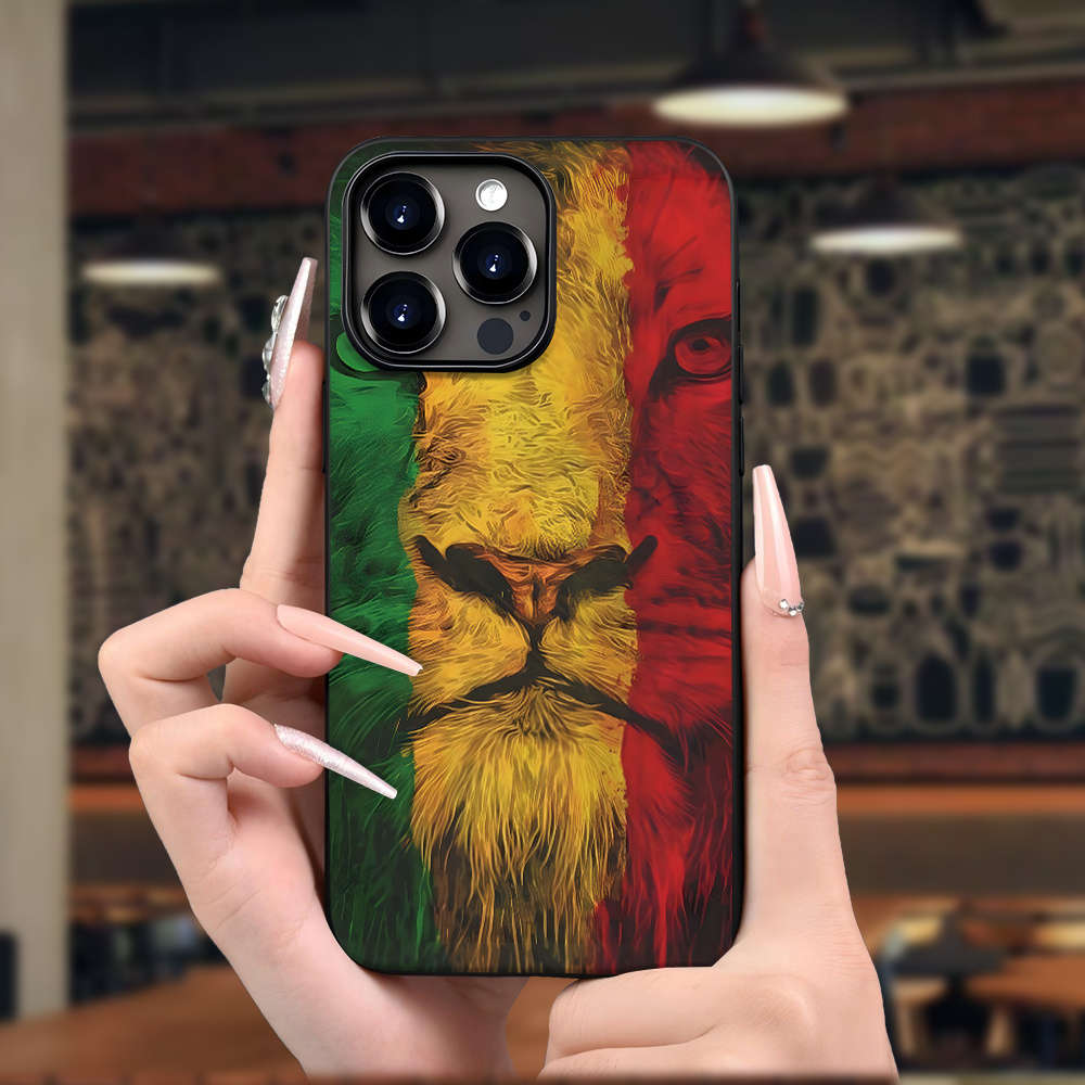1Pc Black For iPhone 16 Pro African Lion Phone Case