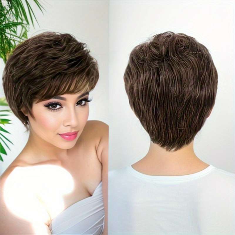Light Brown-1 Womens Wigs Hair Length 25.4Cm
