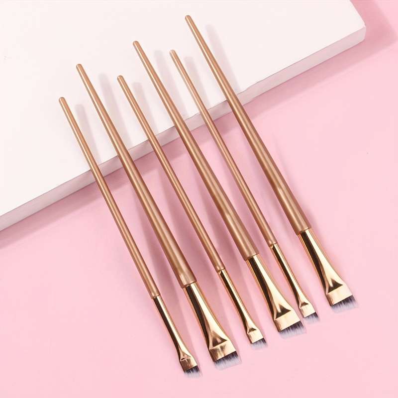 Makeup Brush Set Color 3 Large Golden Blades  3 Small Golden Blades