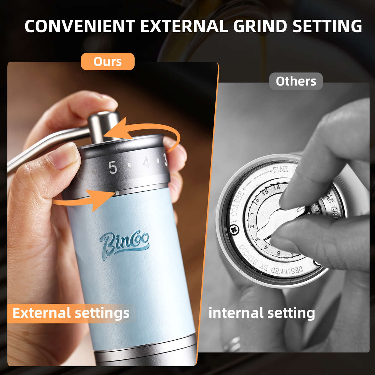3PCS Reliable Durable Precision Bincoo Pro External Grinder Set Hex for Home