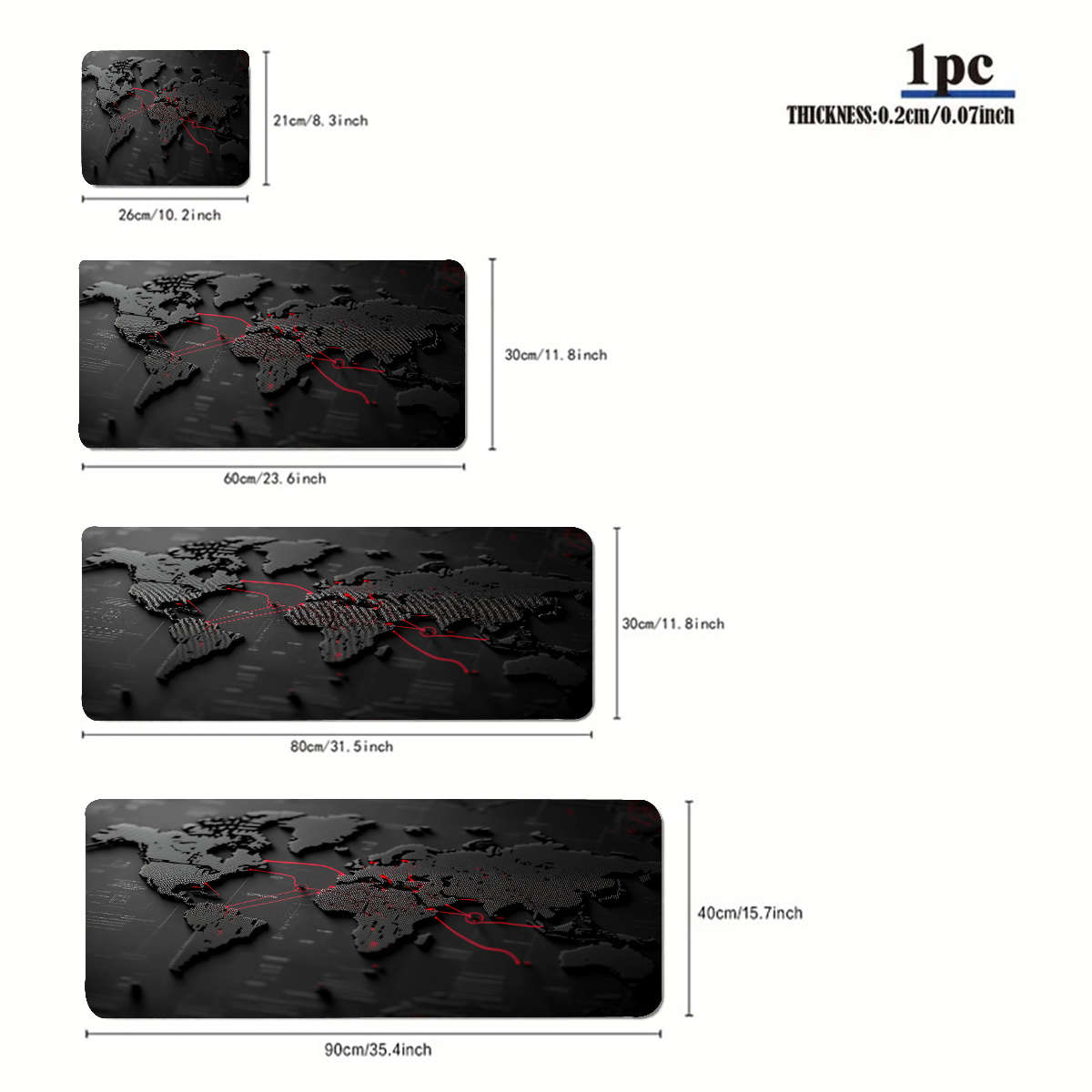 Mouse Pad Size 40X90Cm15.7X35.4Inch