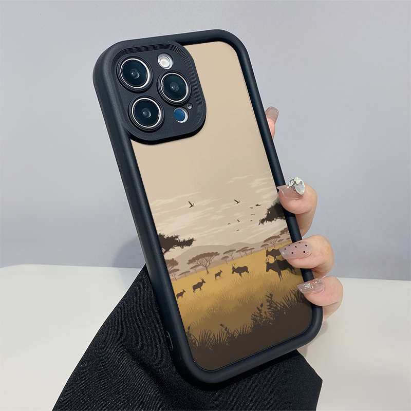 1Pc Mixed Color For iPhone 13 African Savanna Wildlife Phone Case