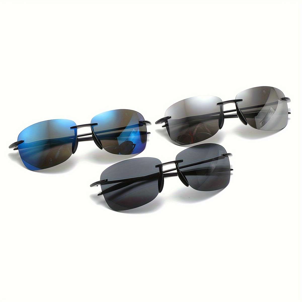 Glasses Color 3Pcs Bluesilverblack