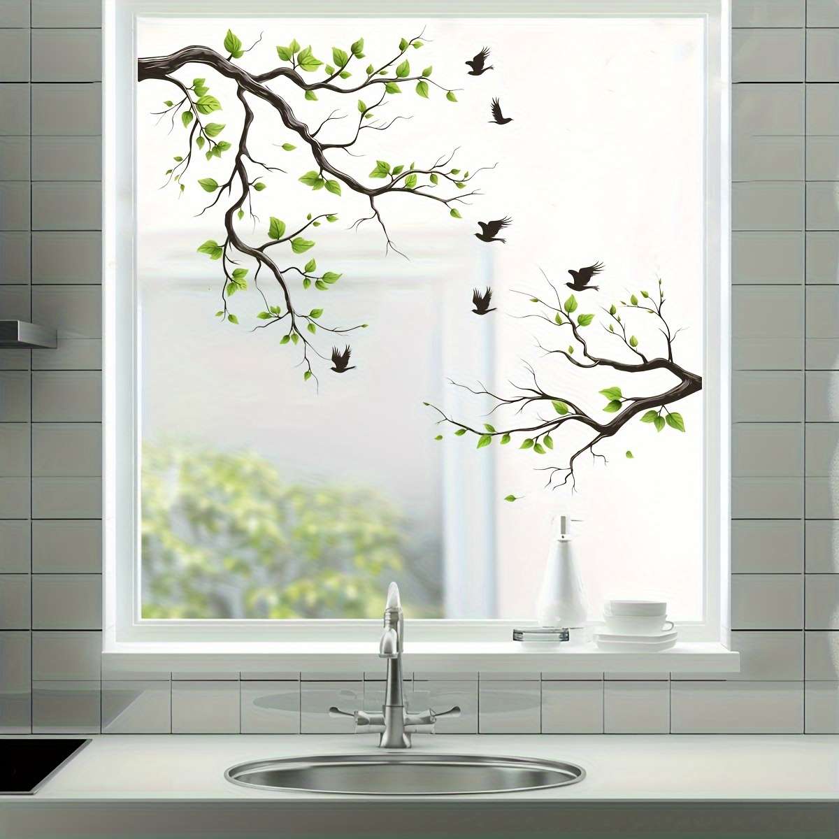 Window Stickers Items Bird On Branch Sticker
