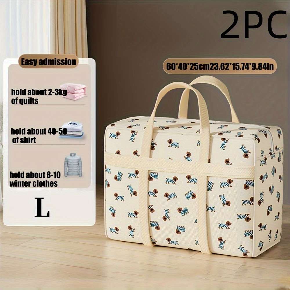 2Pcs Extra Large Foldable Storage Totes Moving 2Pcs Size L