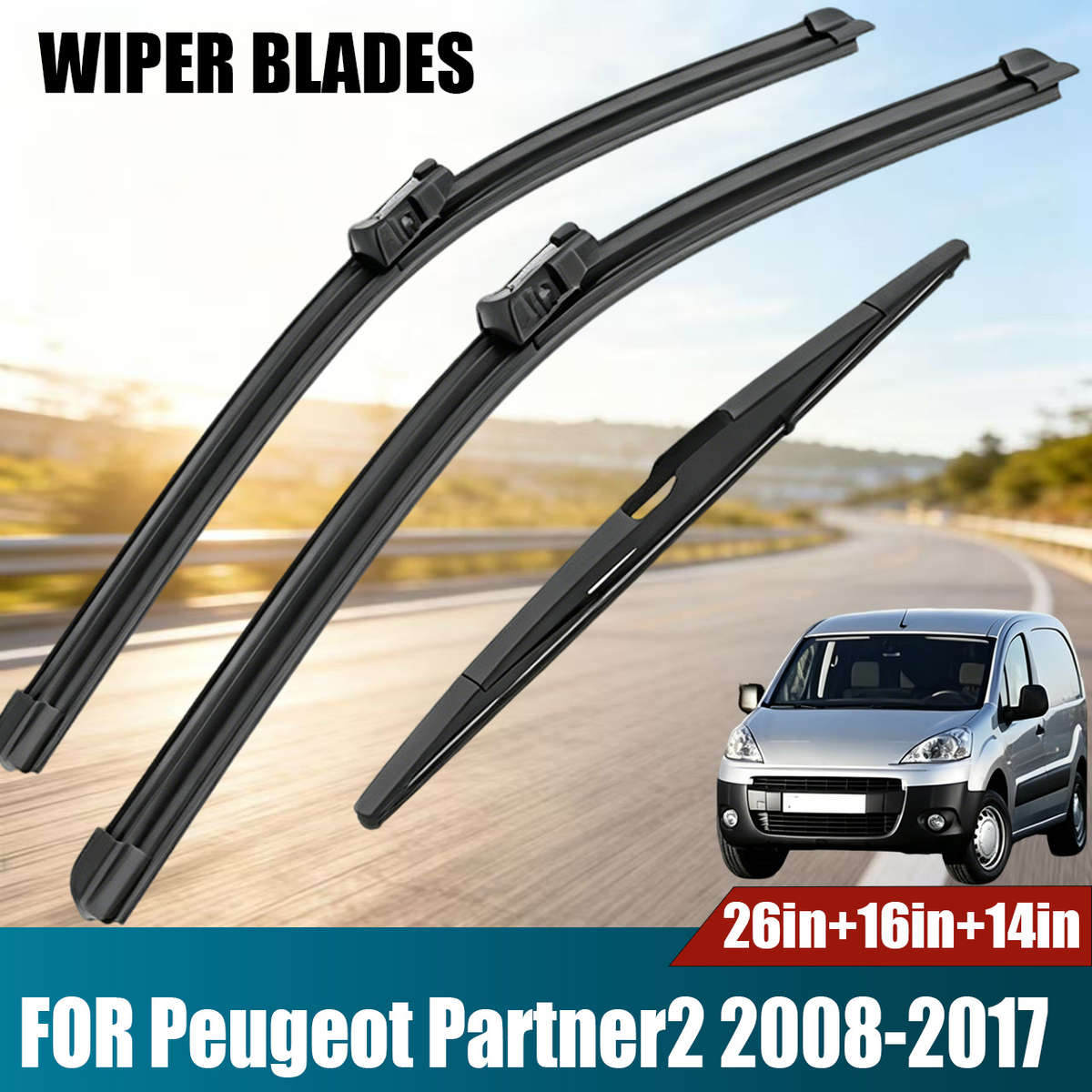 Windshield Wipers Color 3Pcs 26 16 14