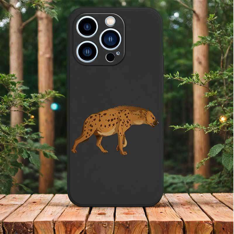 1Pc Black For iPhone 16 Pro Max African Wild Dog Phone Case