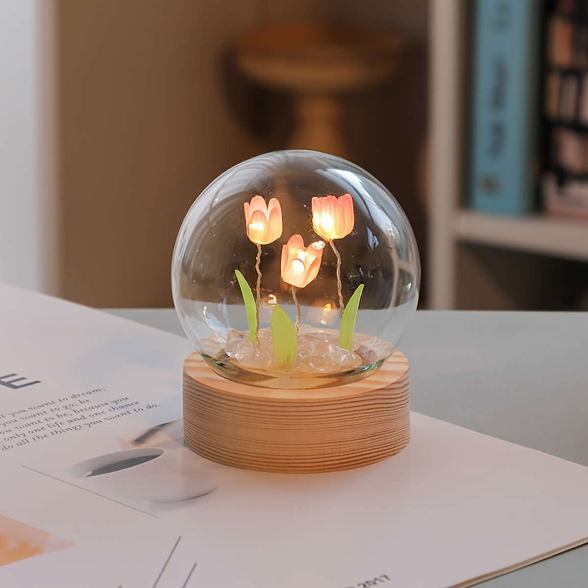 Desk Lamp Model 3 Pink Mini Tulips
