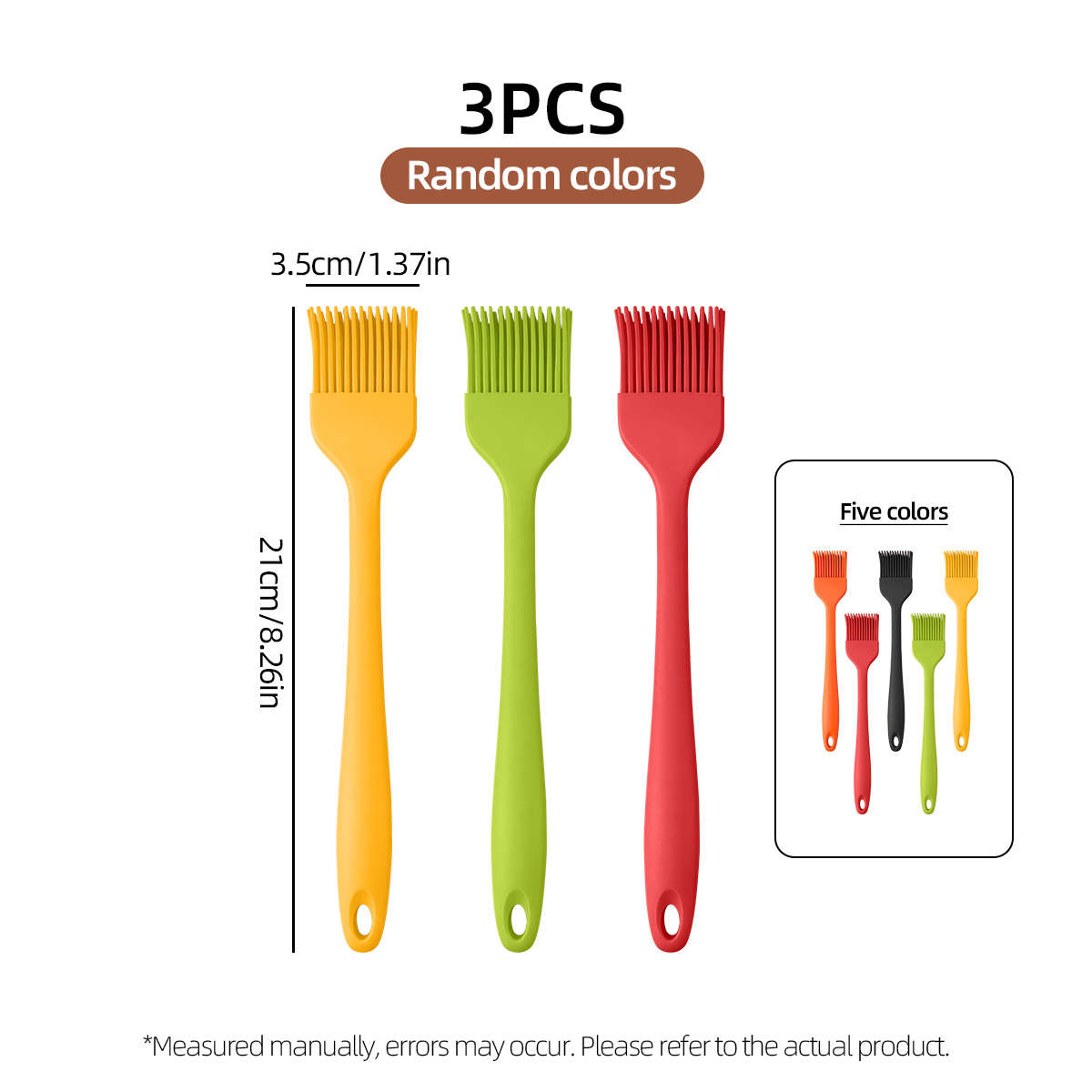 Baking Brush Items 3Pcs Random Colors