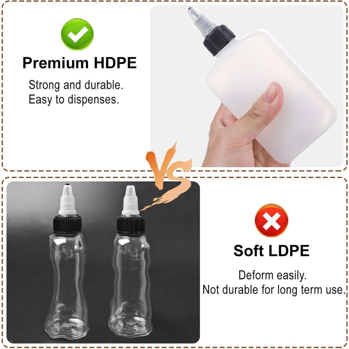 6pcs Premium 2 Leak Proof Mini Squeeze Bottles 4oz Small Liquid Containers Cap