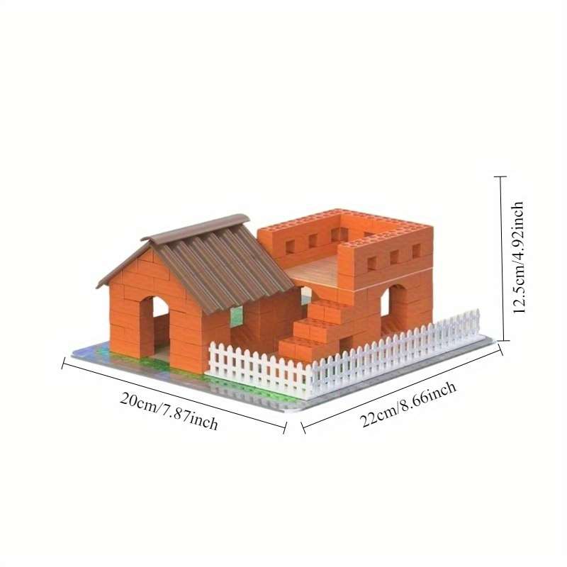 Building Toy Architectural Model Toy Set Color Farmer S Courtyard 186Pcs