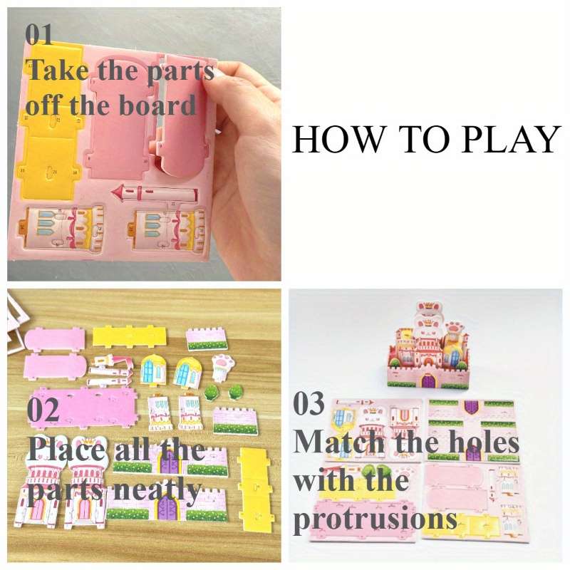 3D Building Model Puzzle Set Model Random Quantity 4 Pcs