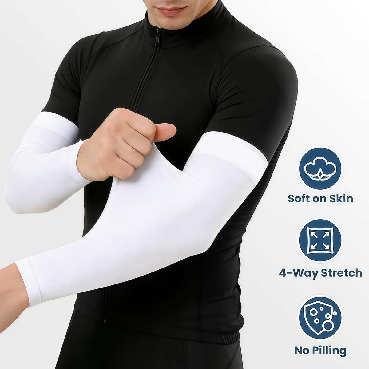 Sunscreen Sleeves Color 5 Pairs Black 4 Pairs White