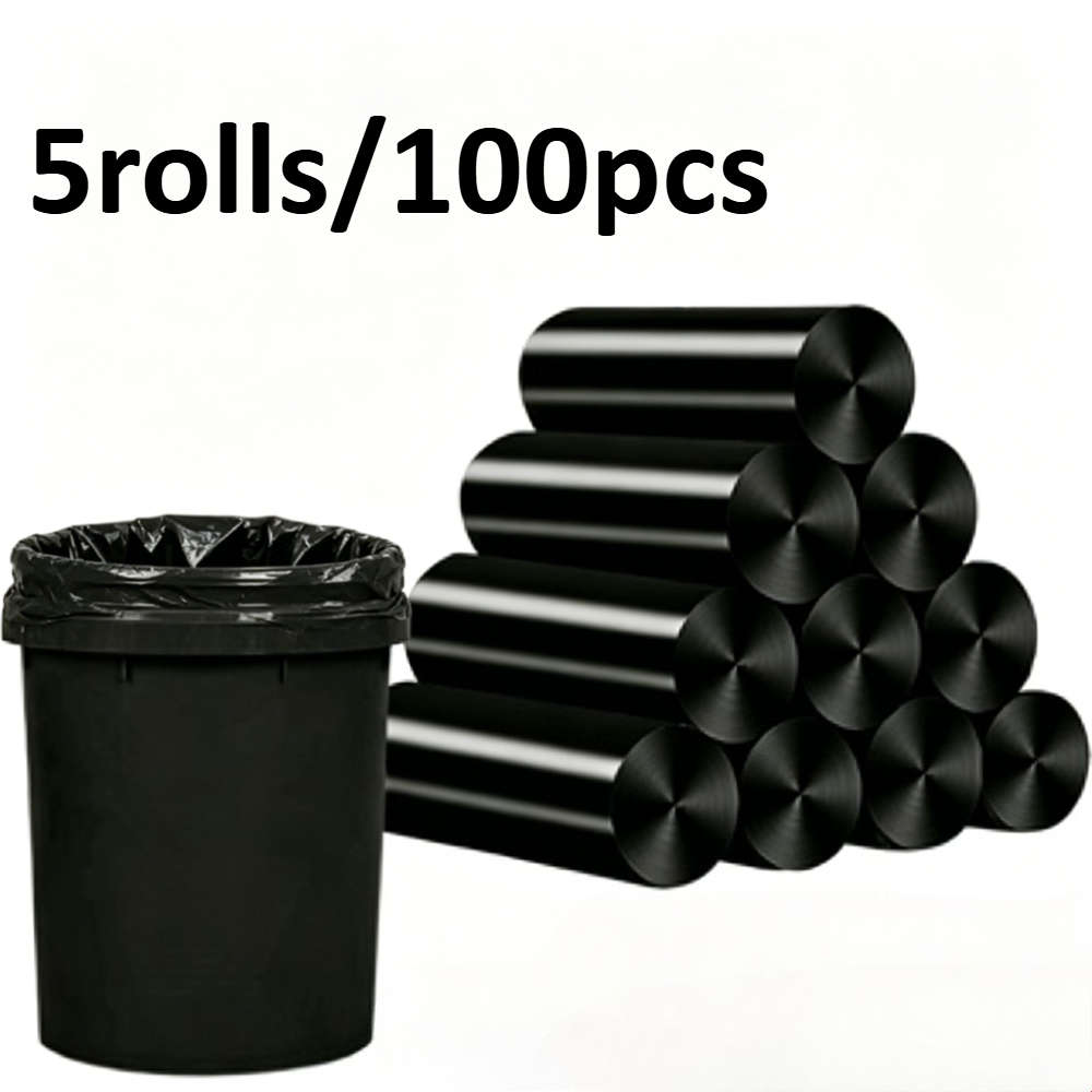 Trash Bag5 Rolls100 Pieces Black