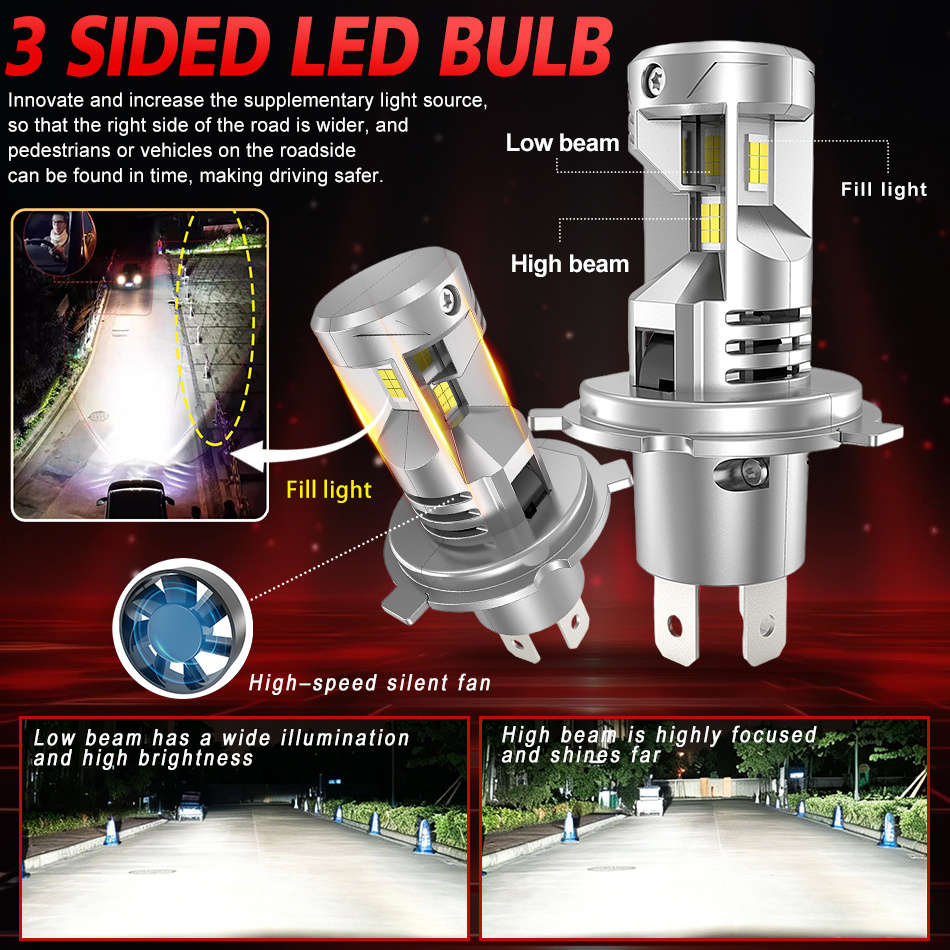 Car Lights Style 3 Sidescsp Quantity H4 2Pcs