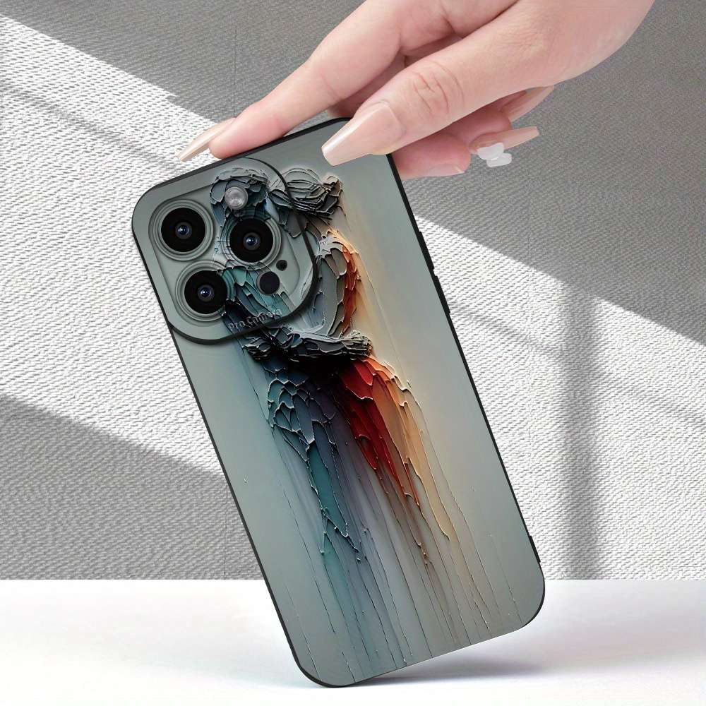 1Pc Black For iPhone 13 Couple Pattern Phone Case