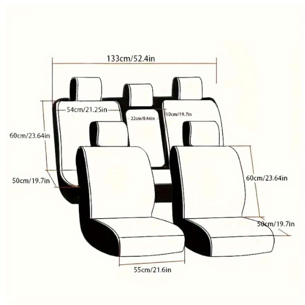 Car Seat Cushion Gray Front Square Mat 2Pcs