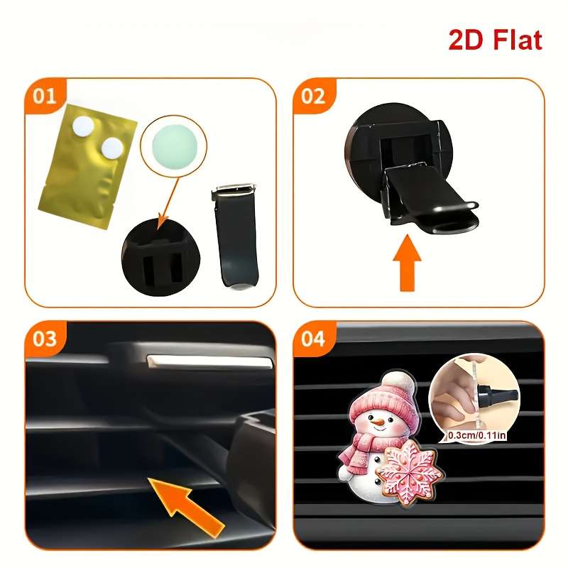 Car Interior Decor  2 Pink Snowman Car Fragrances