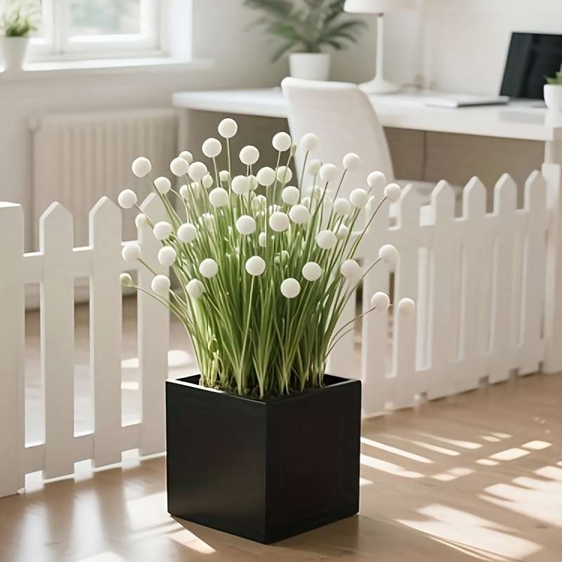 Simulated Flower Color Green Homeweddingoutdoor Quantity3Pcs  9 Flower Balls Excluding Container